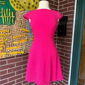 J. Crew Pink Pleated A-Line Mini Dress